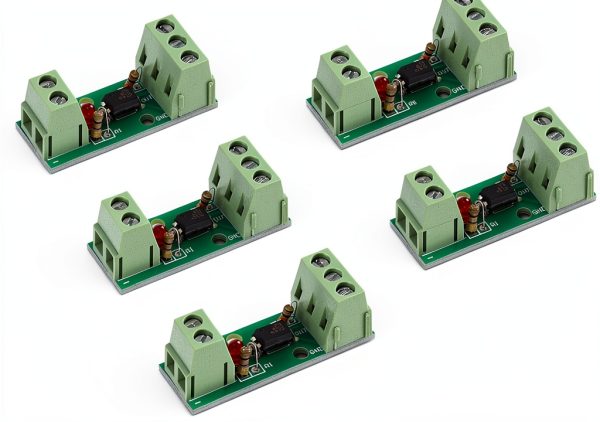 5Pcs 12V Optocoupler Isolation Board Optoelectronic Isolator EL817 PC817 Card Rail Bracket Input 3-5 V Optocoupler Isolation Module 1 Channel Opto PNP NPN Signal Converter-0